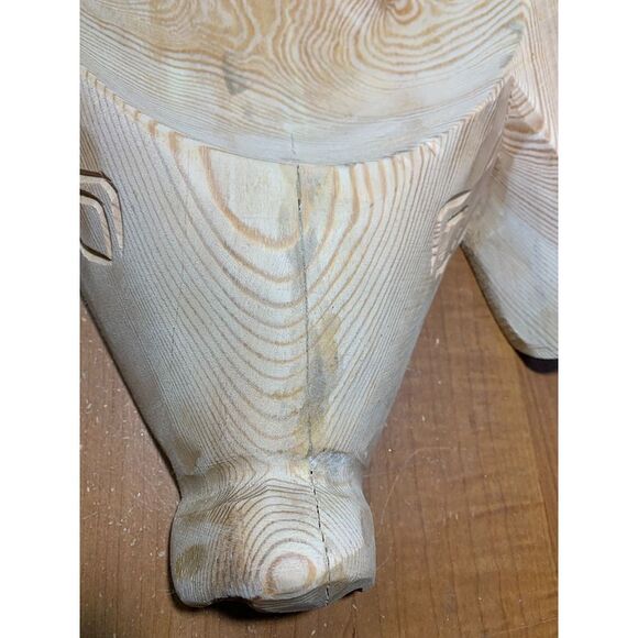 Hand Carved Wooden Pig Platter Decorative Serving Tray 31 Inch - Picture 5 of 6